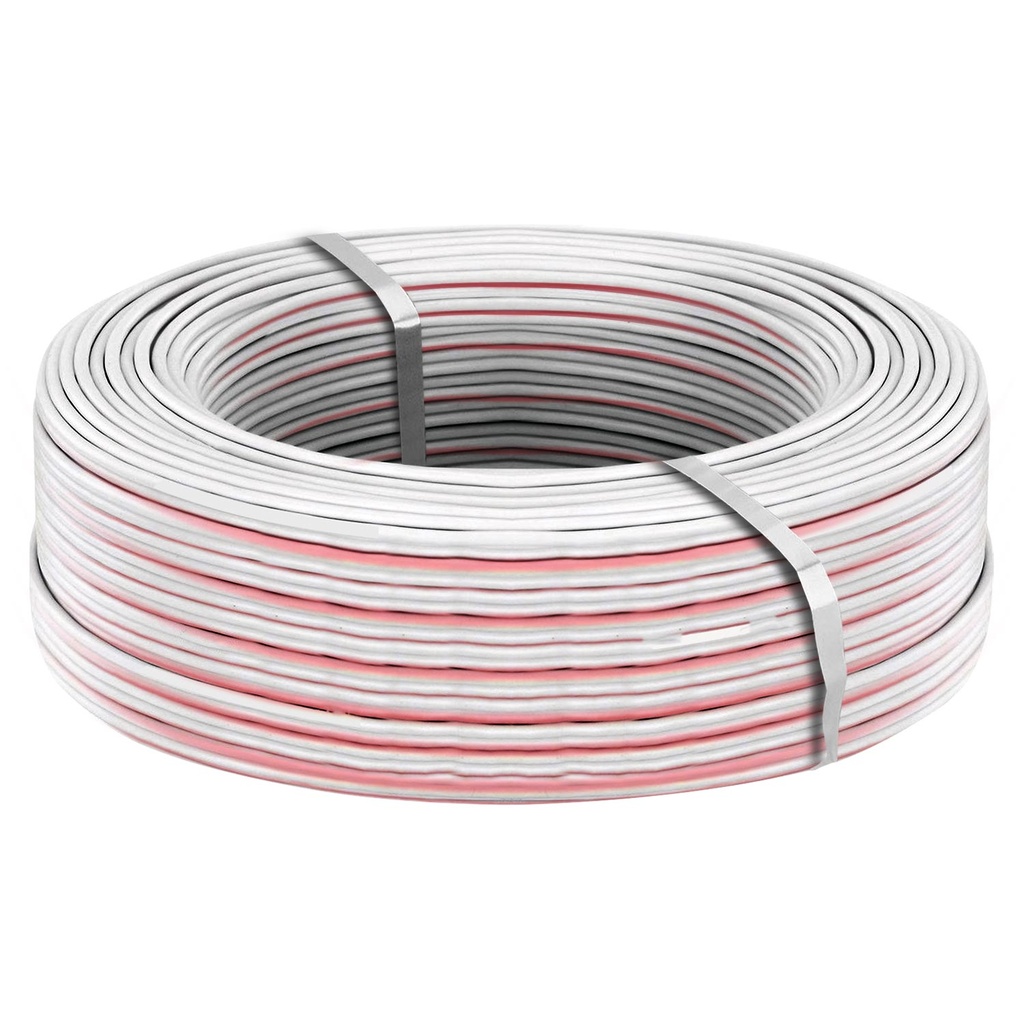 2x0.50 Hoparlör Kablosu Kordon Beyaz 100mt Poke Pk-1162