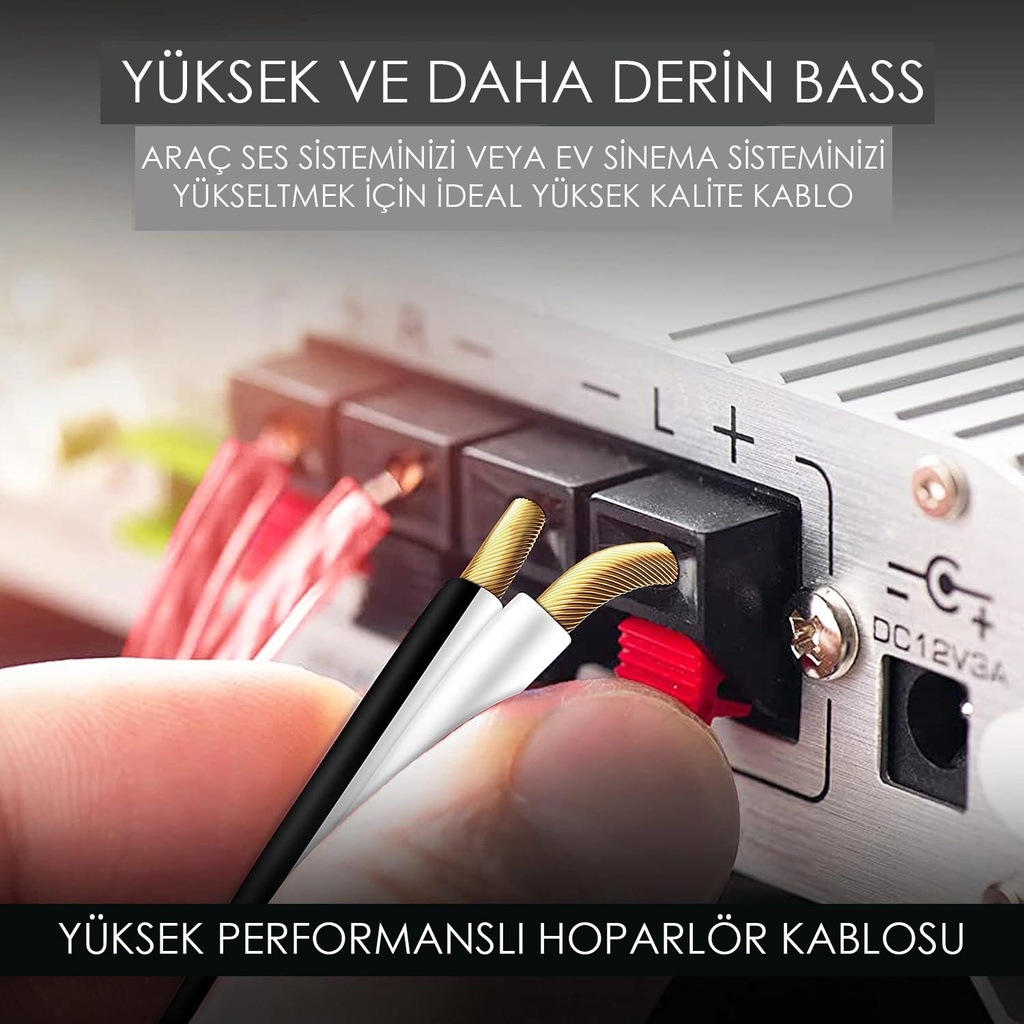 2x0.50 Hoparlör Kablosu Kordon Beyaz 100mt Poke Pk-1162