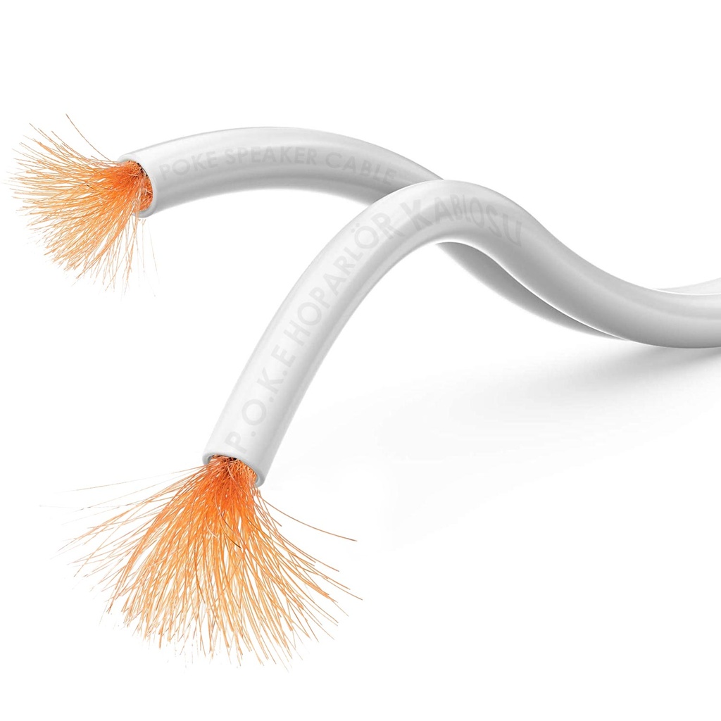 2x0.50 Hoparlör Kablosu Kordon Beyaz 100mt Poke Pk-1162