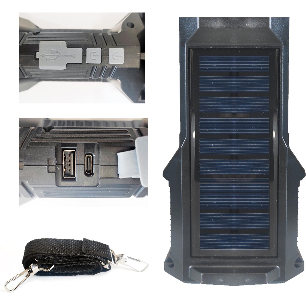 El Feneri Solar Şarjlı Döner Başlık P50+36 Led Everton RT-X131