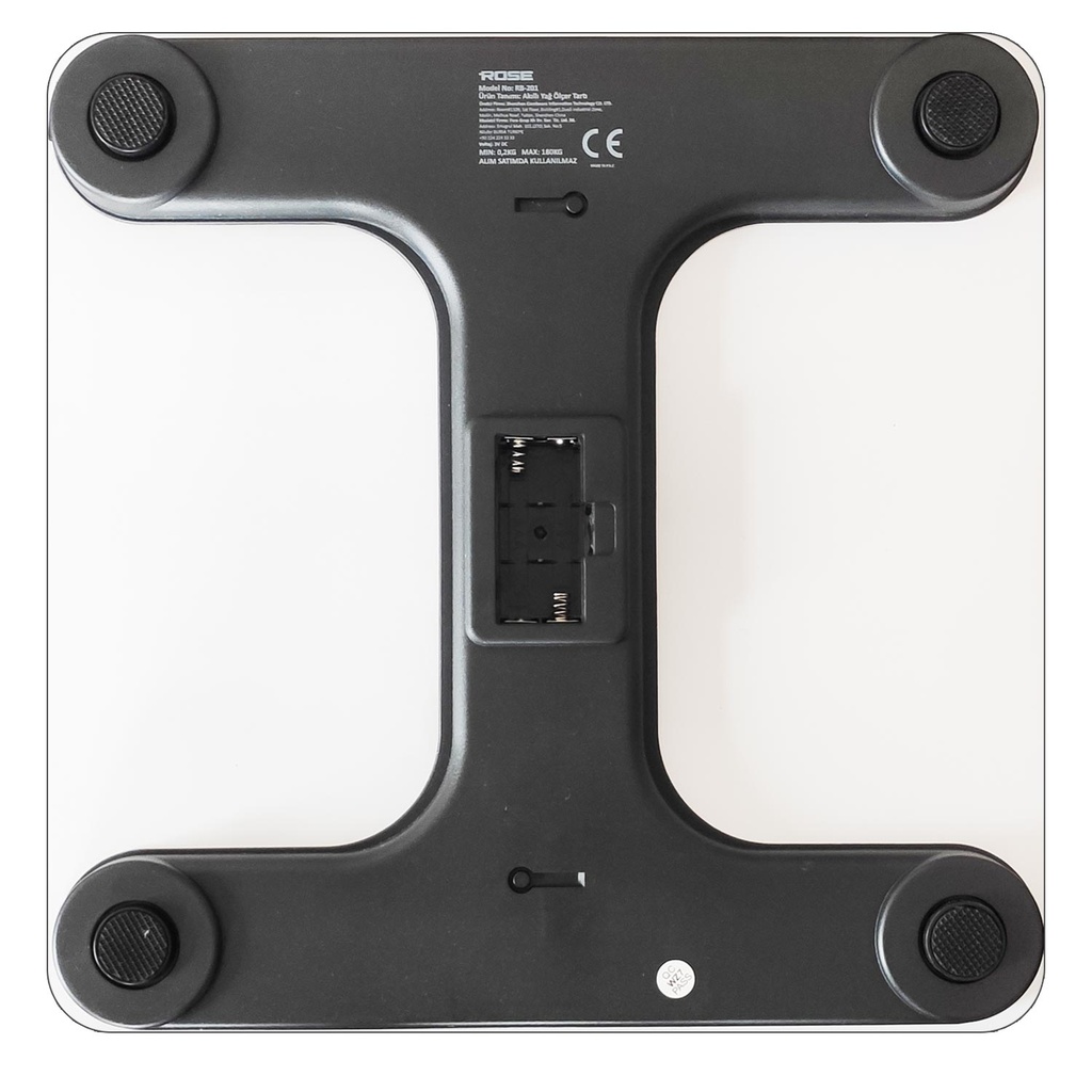 Dijital Baskül Tartı Akıllı Yağ Ölçer Bluetooth Telefon Uygulamalı Rose RB-201