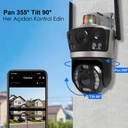 Kablosuz PTZ Akıllı Güvenlik Kamerası 2 Lens 6+5MP Gece Renkli Sesli Apronx APX-WPG262