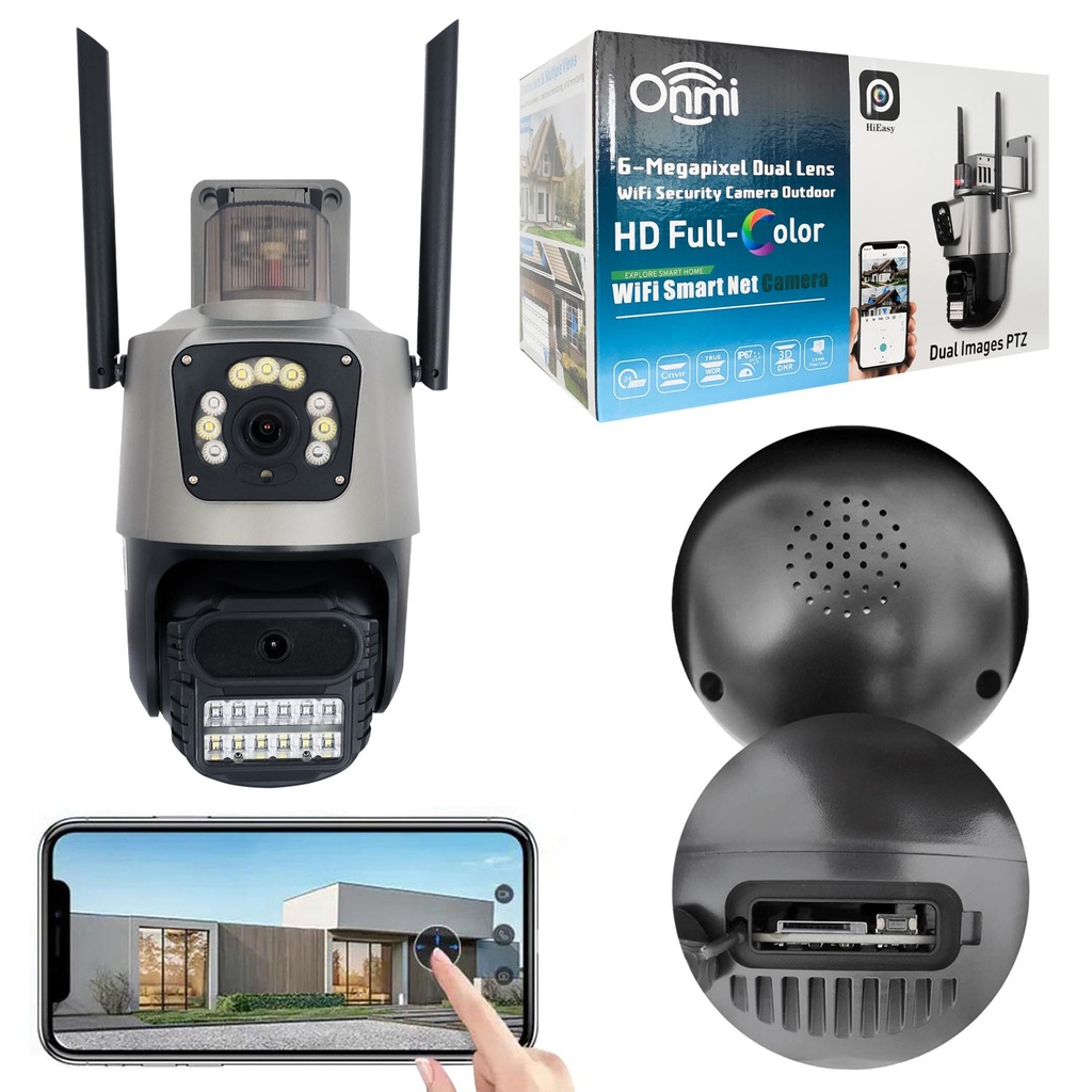 Kablosuz PTZ Akıllı Güvenlik Kamerası 2 Lens 6+5MP Gece Renkli Sesli Alarmlı Apronx APX-WP242