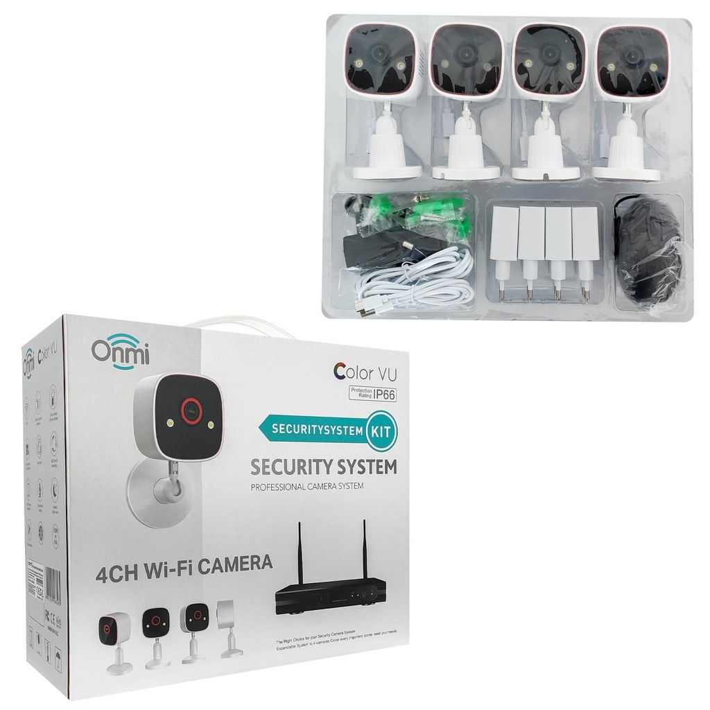 Güvenlik Kamera Seti 4 Kanal NVR + 4 Kamera 3MP Colorvu Gece Renkli Apronx AX-BS420