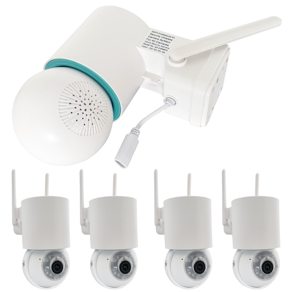 Güvenlik Kamera Seti 4 Kanal NVR + 4 Kamera 3MP Colorvu Gece Renkli + 10" LCD Monitör Apronx AX-DSM600