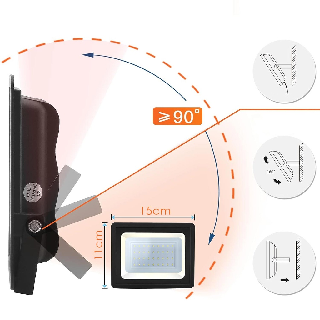 Led Projektör 50w 5000lm Beyaz 36 SMD Ip66 Akış