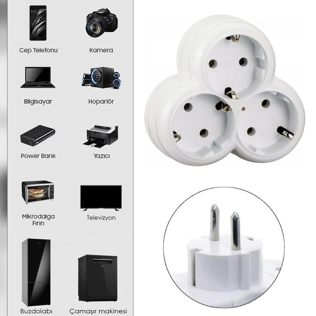 Üçlü Priz Golyat Papatya Vega