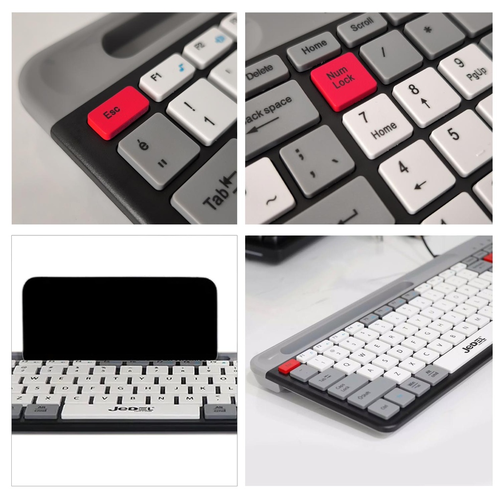 Sessiz Ofis Kablolu Klavye Q Türkçe Tablet-Telefon Standlı Jedel K-37