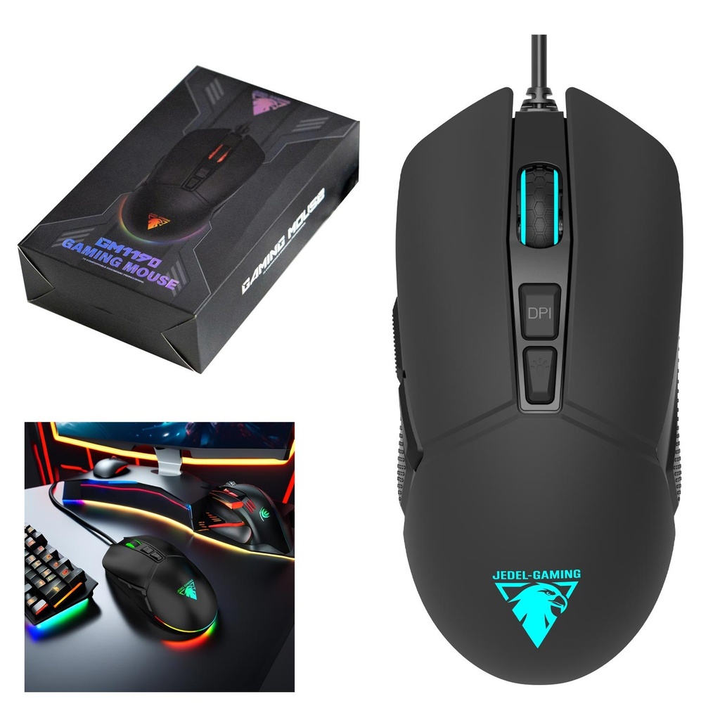 Oyuncu Mouse Örgü Kablolu Gaming Mouse RGB Led 3200DPİ Jedel GM-1190