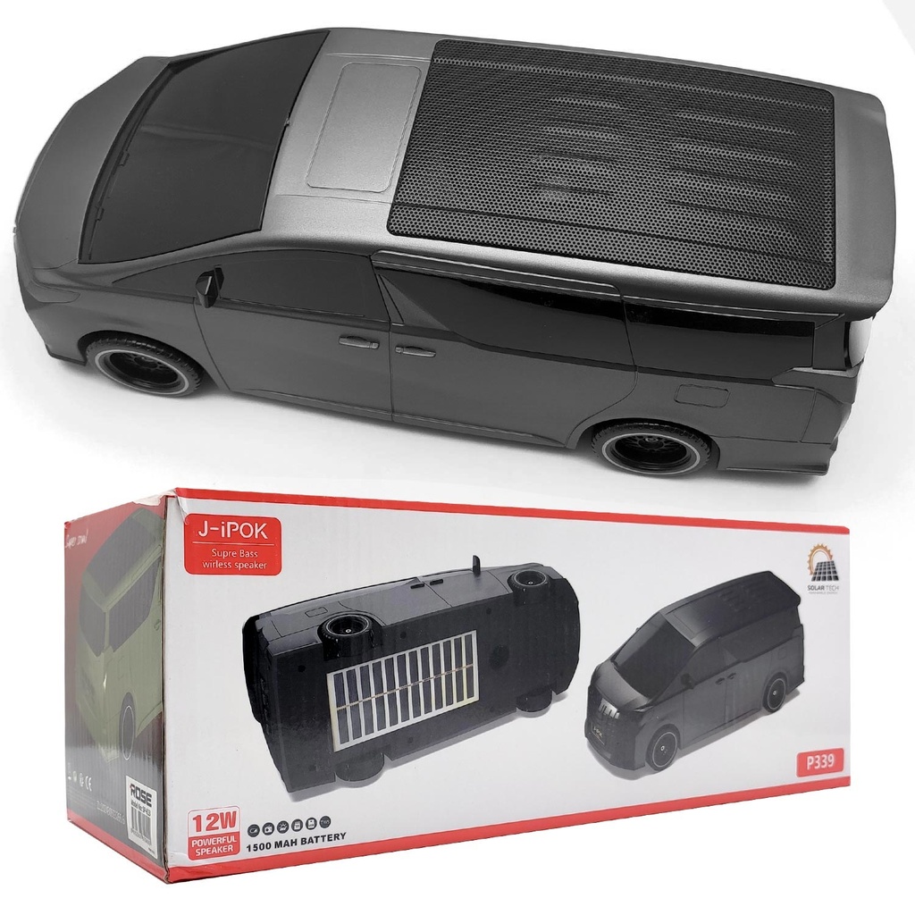 Araba Bluetooth Speaker Solarlı Bass Fm Usb Sd Wireless Rose SP-613 P339