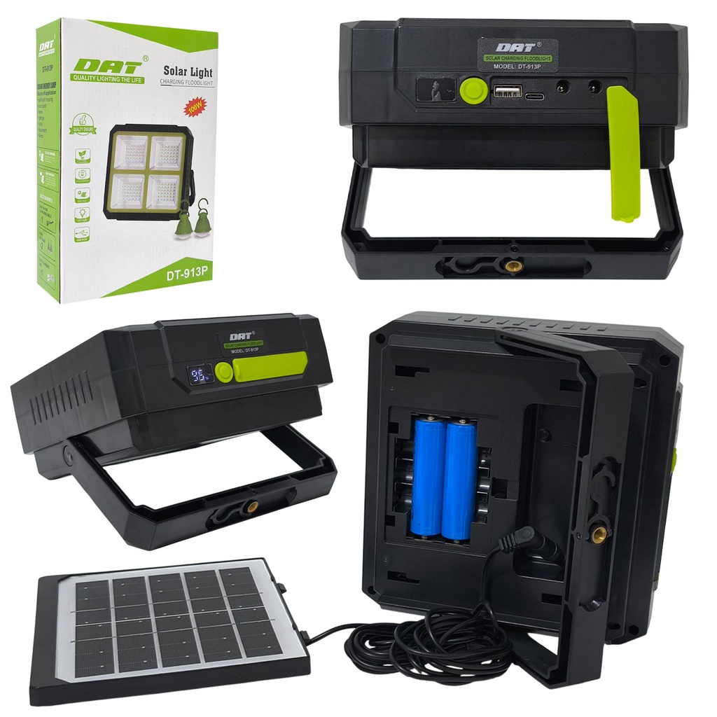 Led Projektör Solar 100w 2 Lambalı Powebank Dat DT-913P