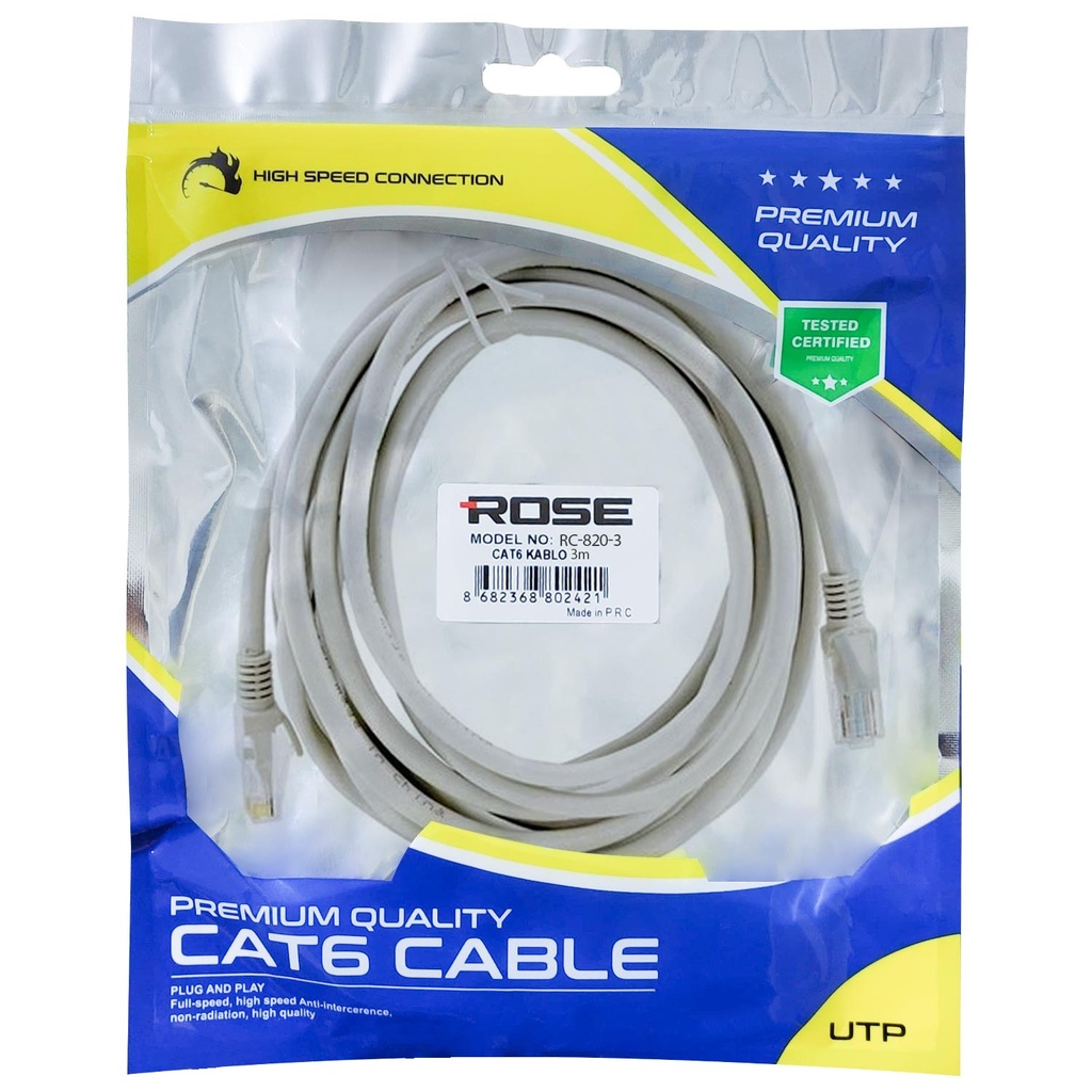 Cat6 Patch Kablo 5mt Rose RC-820-5