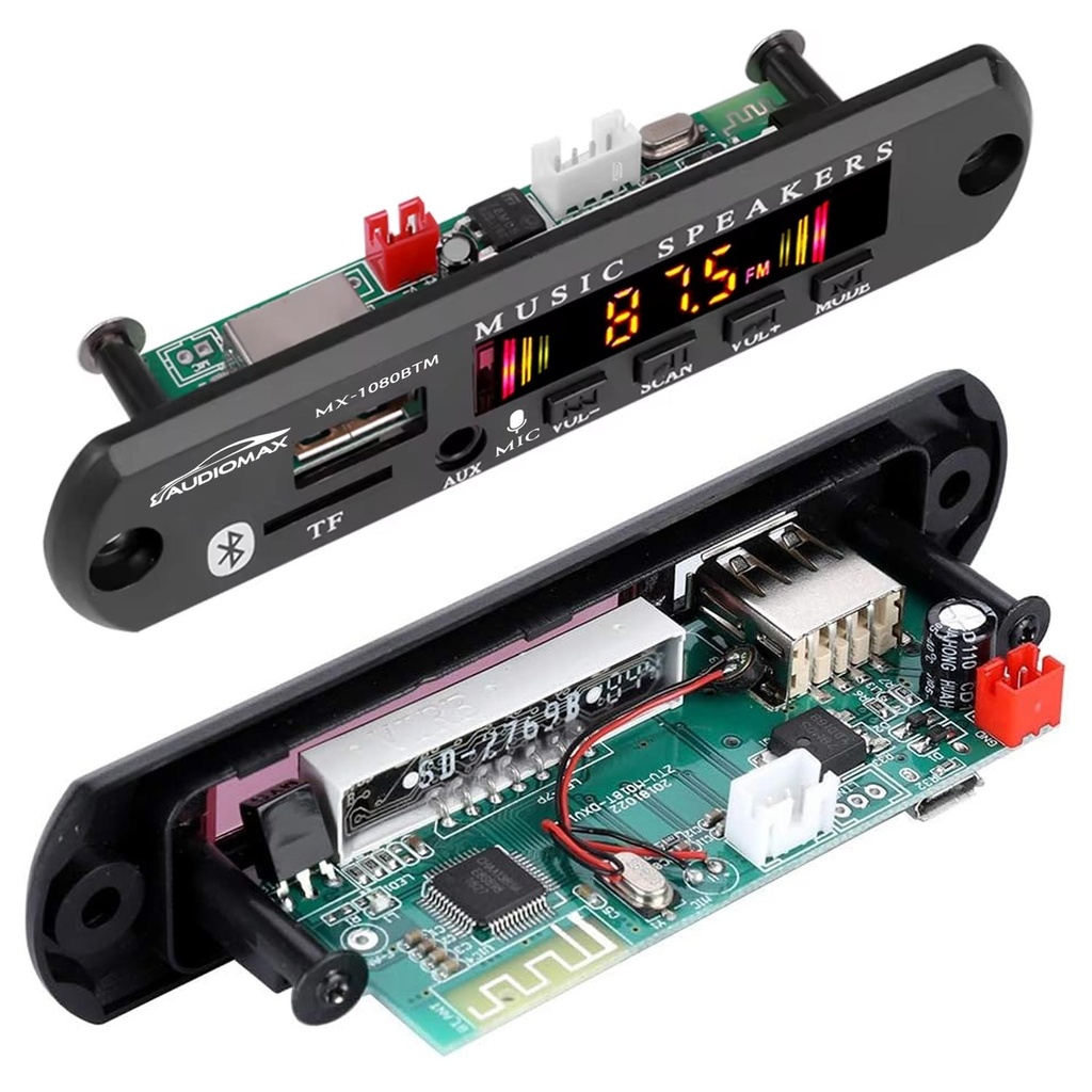 Oto Teyp Çevirici Bord Mikrofonlu Bt Aux Usb Sd Kumandalı Audiomax MX-1080BTM