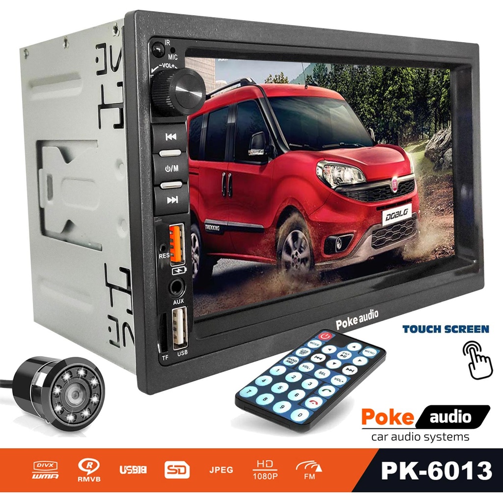 7'' Double Din Teyp 4x60w 2xusb FM SD Şarjlı Kameralı Poke PK-6013