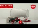 Pazarcı Horn Hoparlör Ses Kayıtlı Megafonlu USB SD 20w Tak Kullan Poke PK-8025