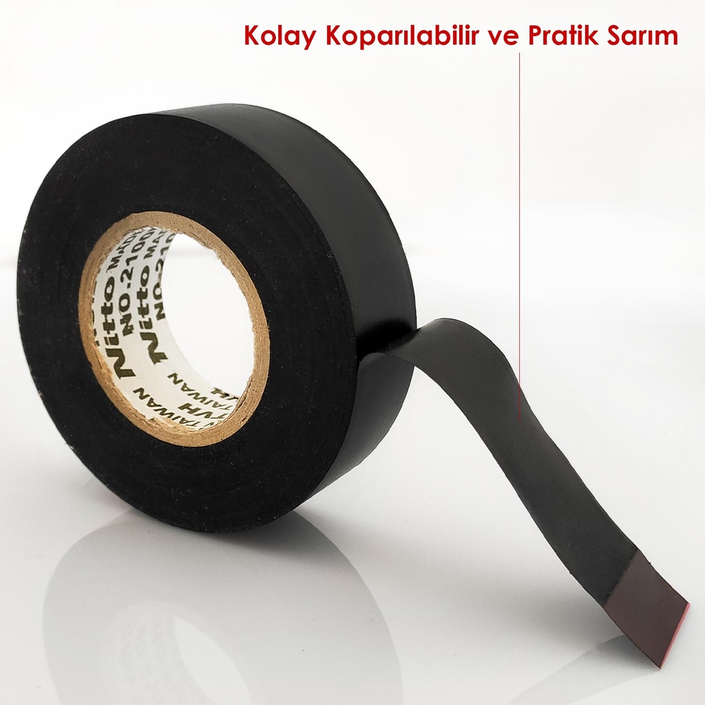 40mt İzole Bant Siyah 10 Adet Made in Taiwan Nitto 2100-FRTVH