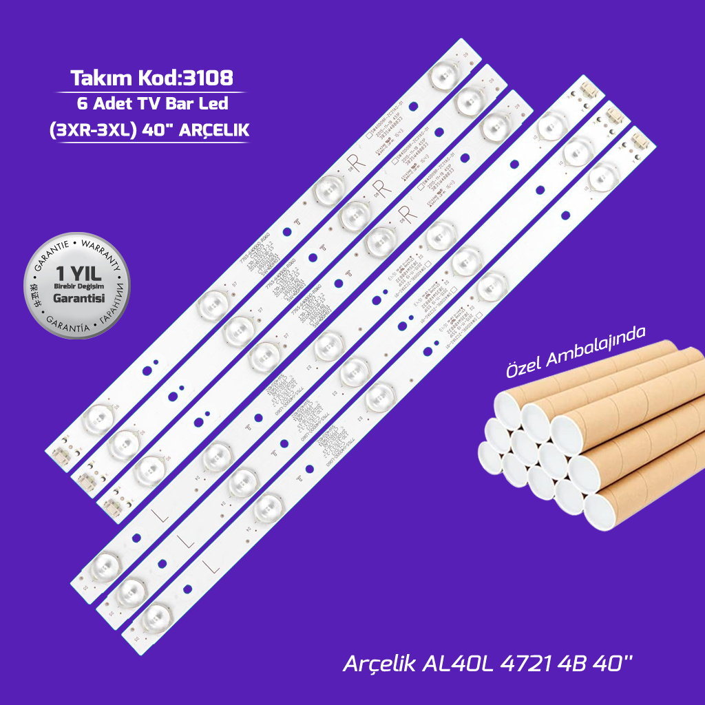 40'' Sw40D09L R Zc21Ag 05 2018 11 29 5S1P 303Sw400040 5800 W40001 Lp00 Ver1.0 Arçelik 6adet Tv Bar Led
