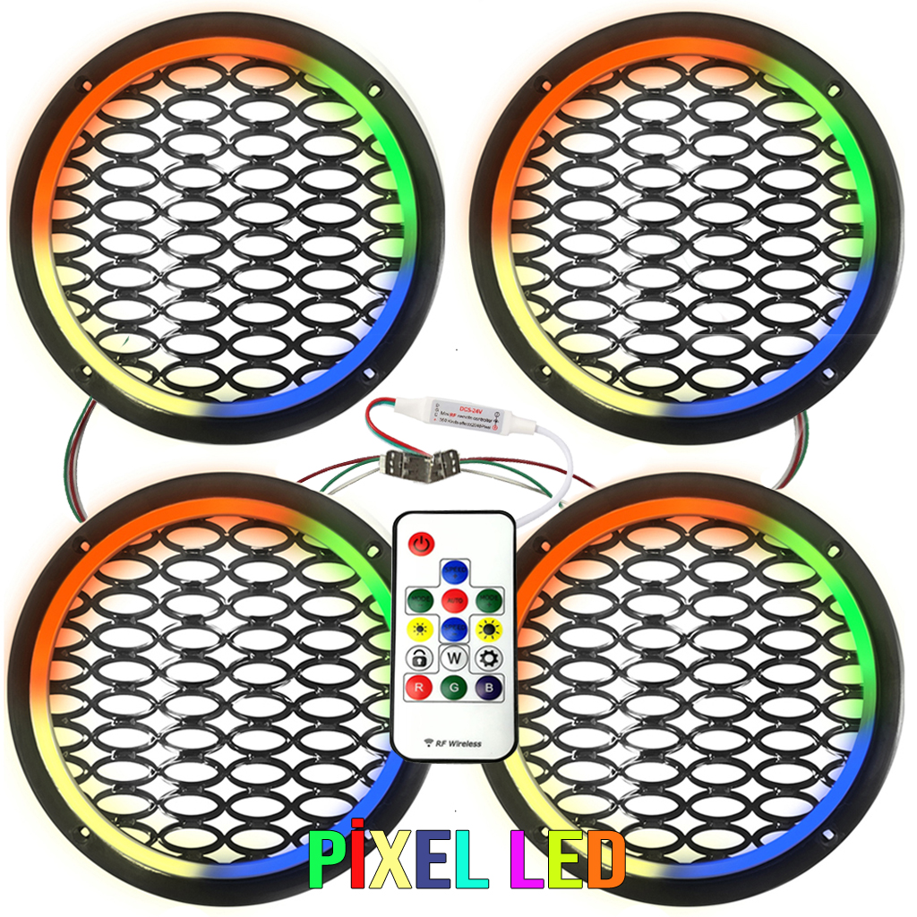 Pixel Ledli 20cm Hoparlör Kapak Animasyonlu 4 Adet Poke PK-5651