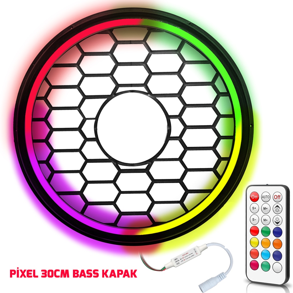 Pixel Ledli 30cm Bass Kapak Poke PK-5672