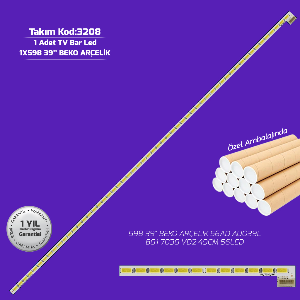 39'' 56Ad Auo39Lb01 7030 Vd2  Arçelik Tv Led Bar