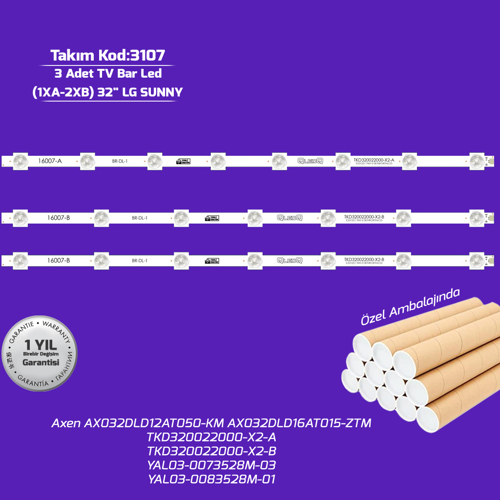 32'' Tkd320022000 X2 A Tkd320022000 X2 B Yal03 0083528M 01 Yal03 0073528M 03 Axen 3adet Tv Bar Led