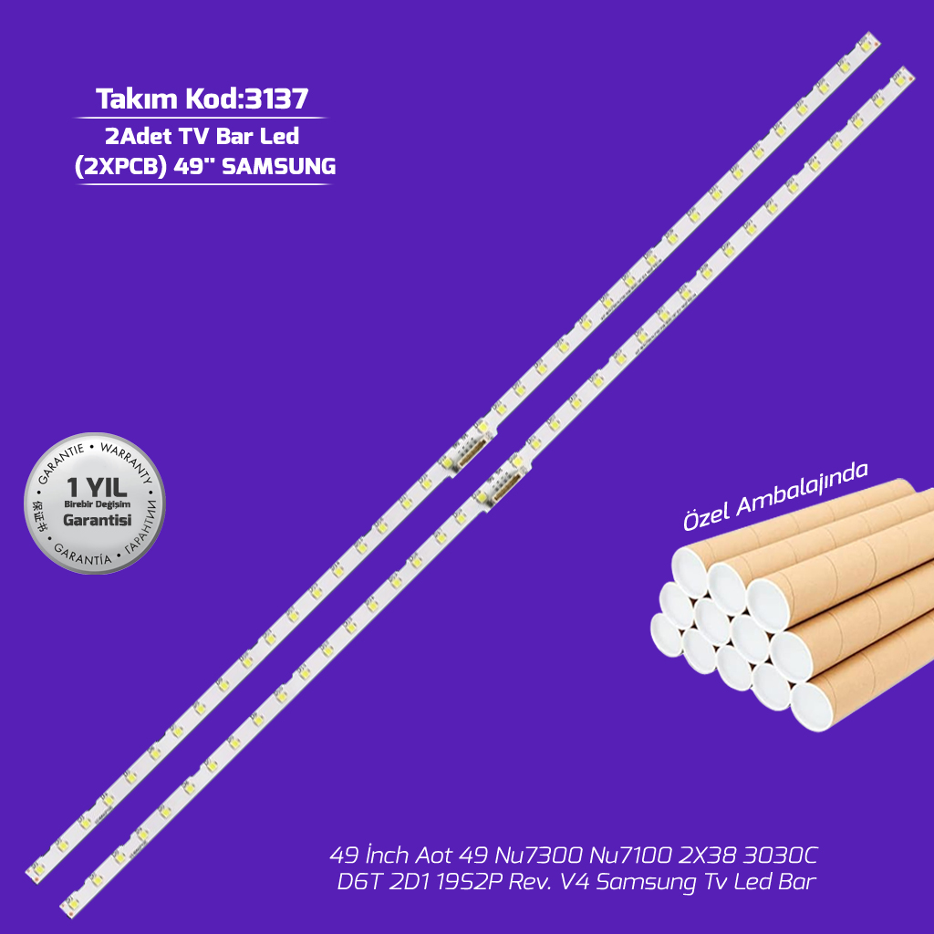 49'' Aot 49 Nu7300 Nu7100 2X38 3030C D6T 2D1 19S2P Rev. V4 Samsung Tv Led Bar