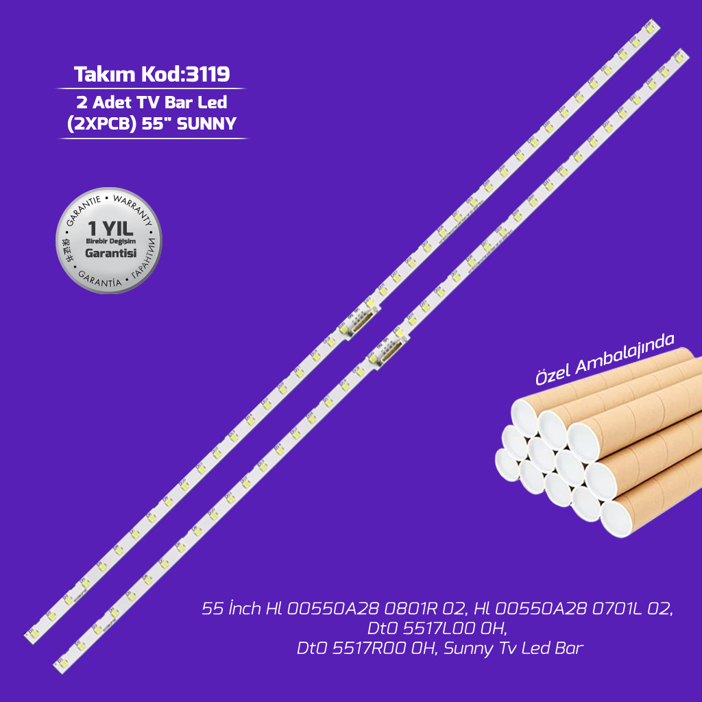 55'' Hl 00550A28 0801R 02, Hl 00550A28 0701L 02, Dt0 5517L00 0H, Dt0 5517R00 0H, Sunny Tv Led Bar