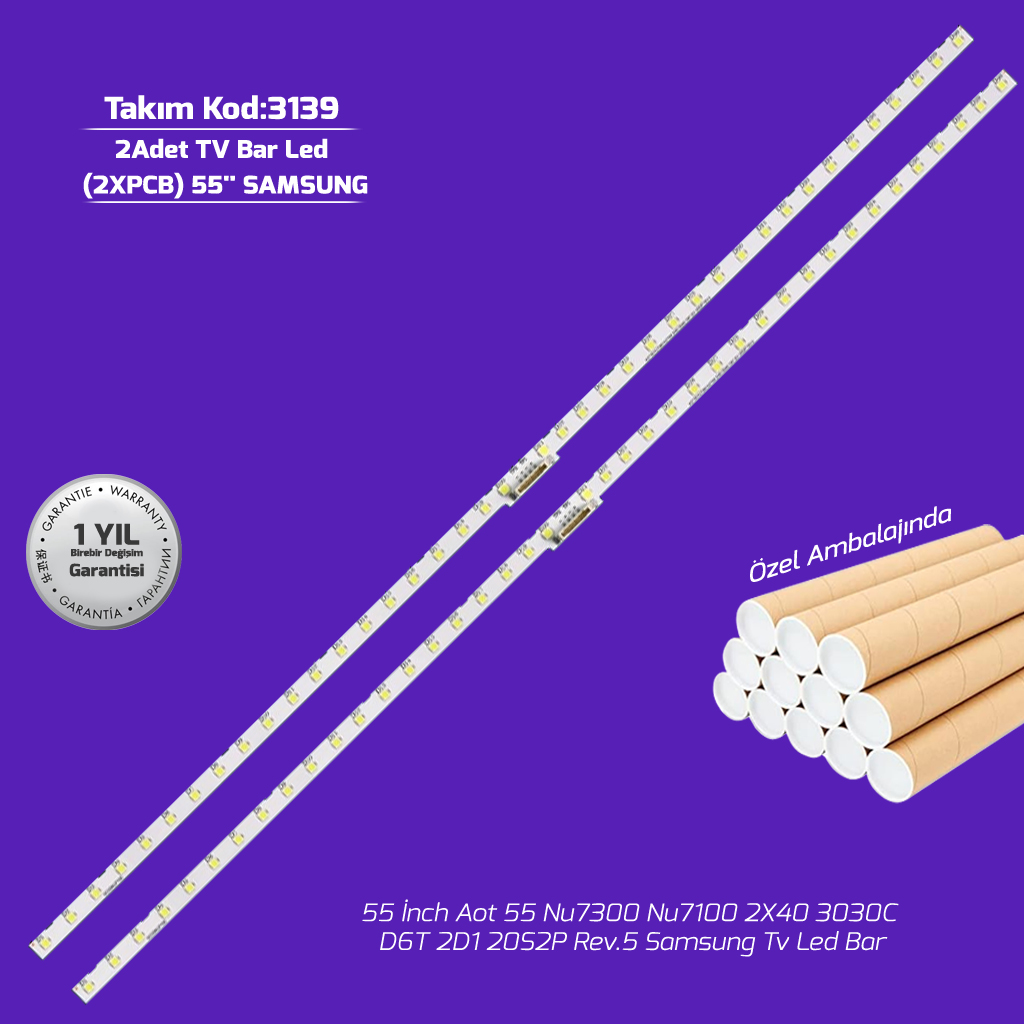 55'' Aot 55 Nu7300 Nu7100 2X40 3030C D6T 2D1 20S2P Rev.5 Samsung Tv Led Bar