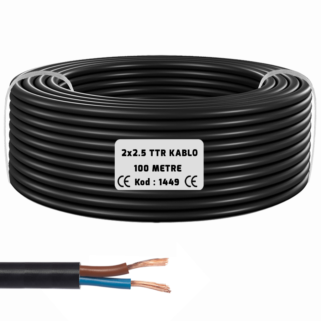 2x2.5 TTR Seslendirme Kablosu Siyah 100mt BRK-225S