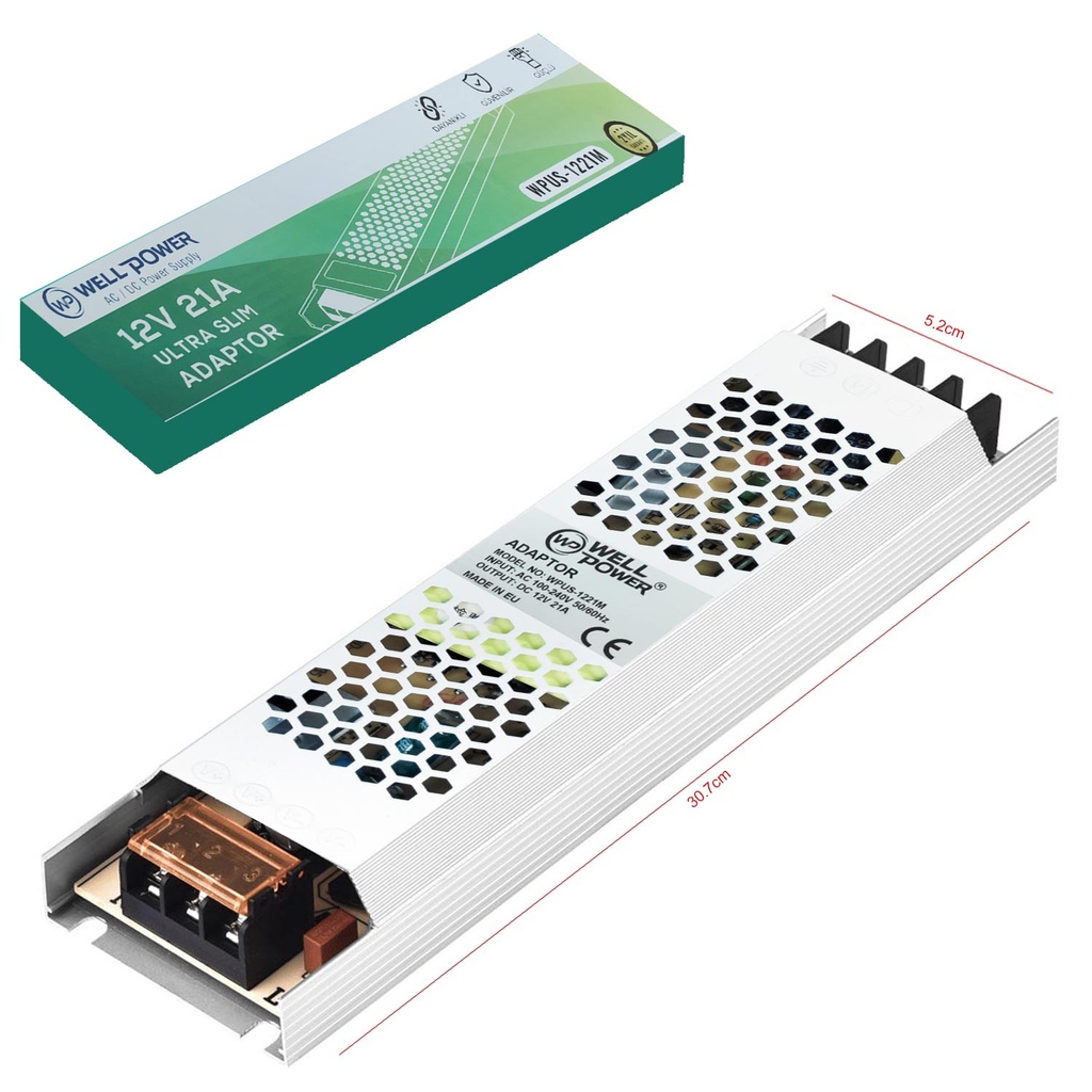 Slim Metal Kasa Adaptör 12v 21a Wellpower Wpus-1221M R8