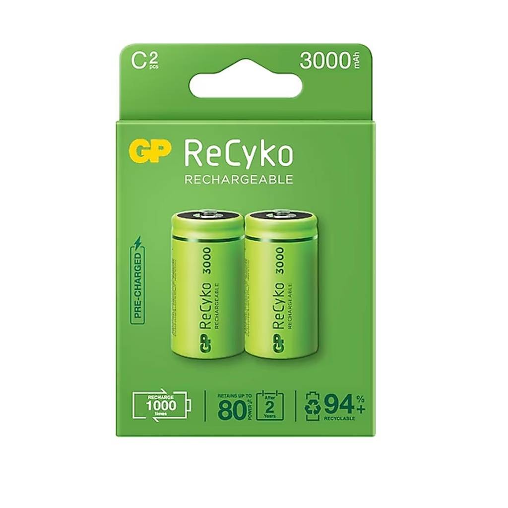 Şarjlı Orta Pil C 3000mah Ni-Mh 2 Adet Reycko Gp-3000 R30