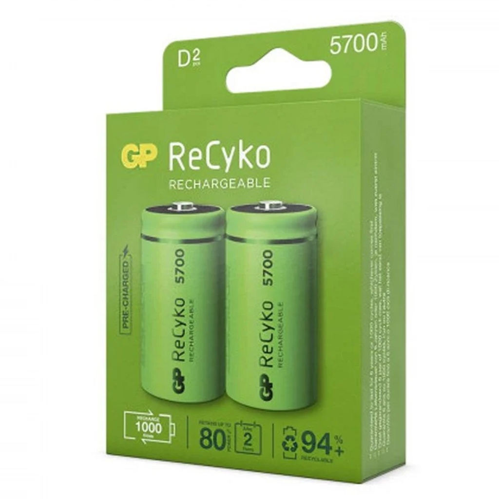 Şarjlı Büyük Pil D 5700mah Ni-Mh 2 Adet Reycko Gp-5700 