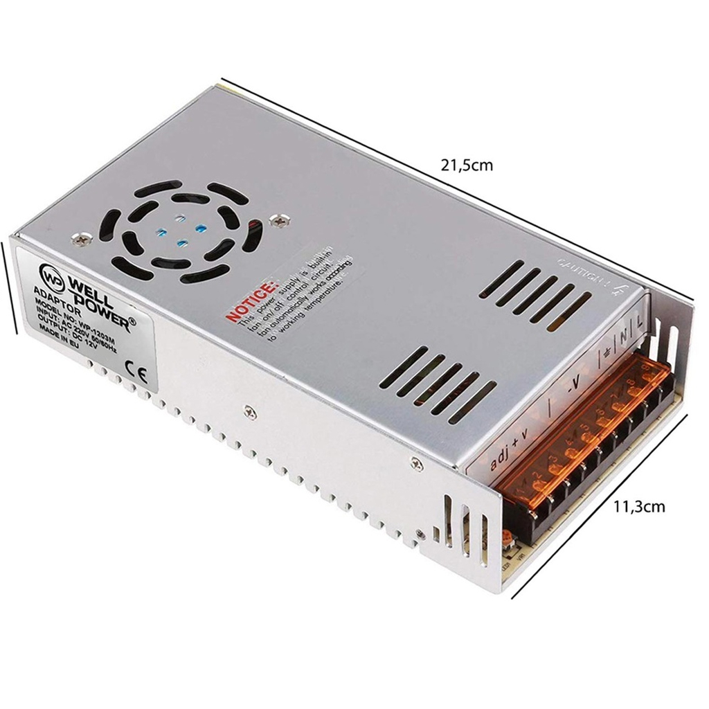 Metal Kasa Adaptör 12v 40a Wellpower WP-1240M R6
