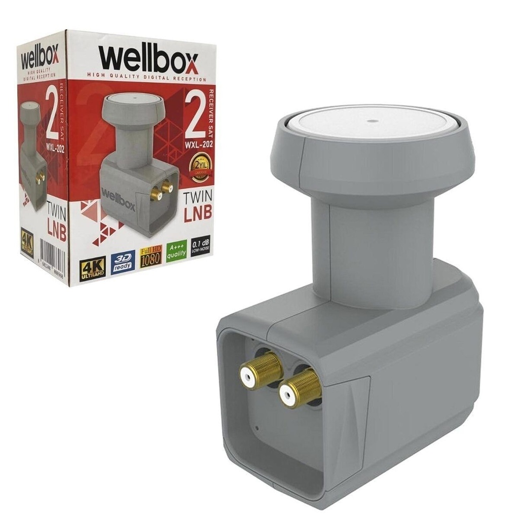 İkili Lnb Twin 0.1DB 3D Wellbox WXL-102  R36