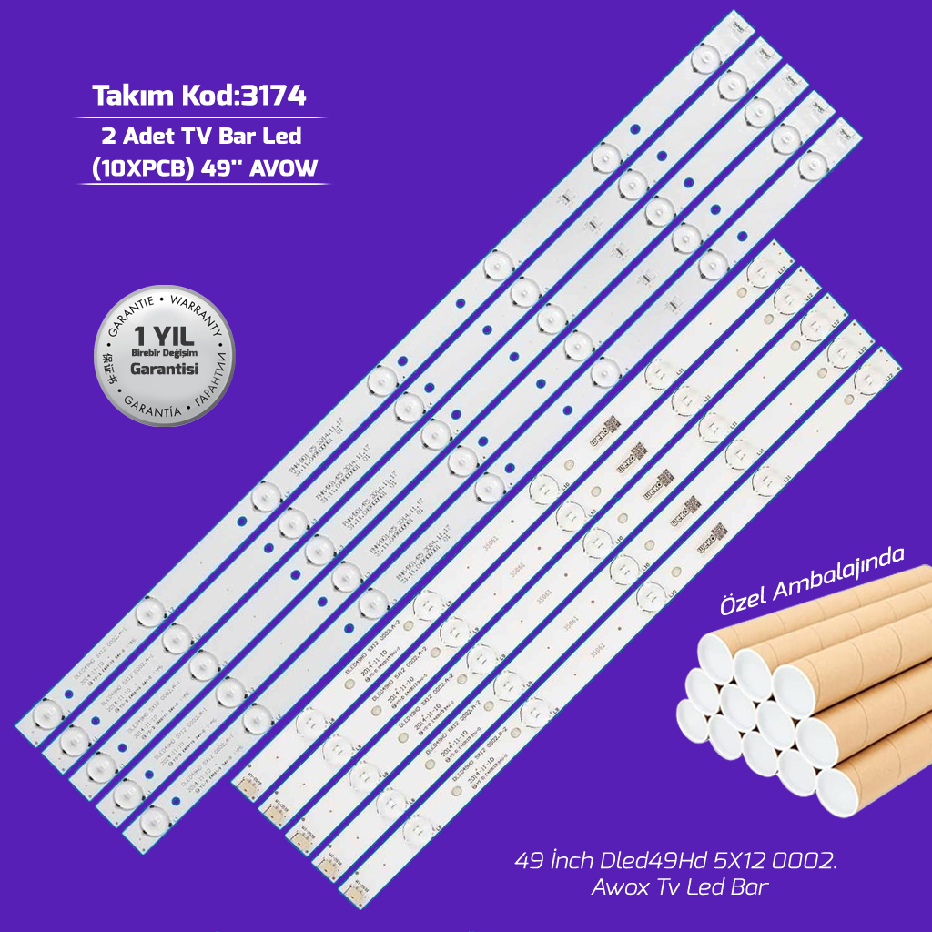 49'' Dled49Hd 5X12 0002. Awox 8adet Tv Led Bar