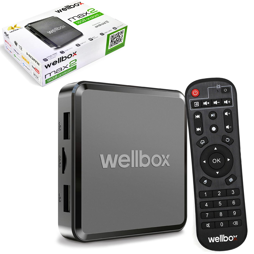 Android Tv Box Uydu Alıcı 16GB 4K Wellbox Max-2  