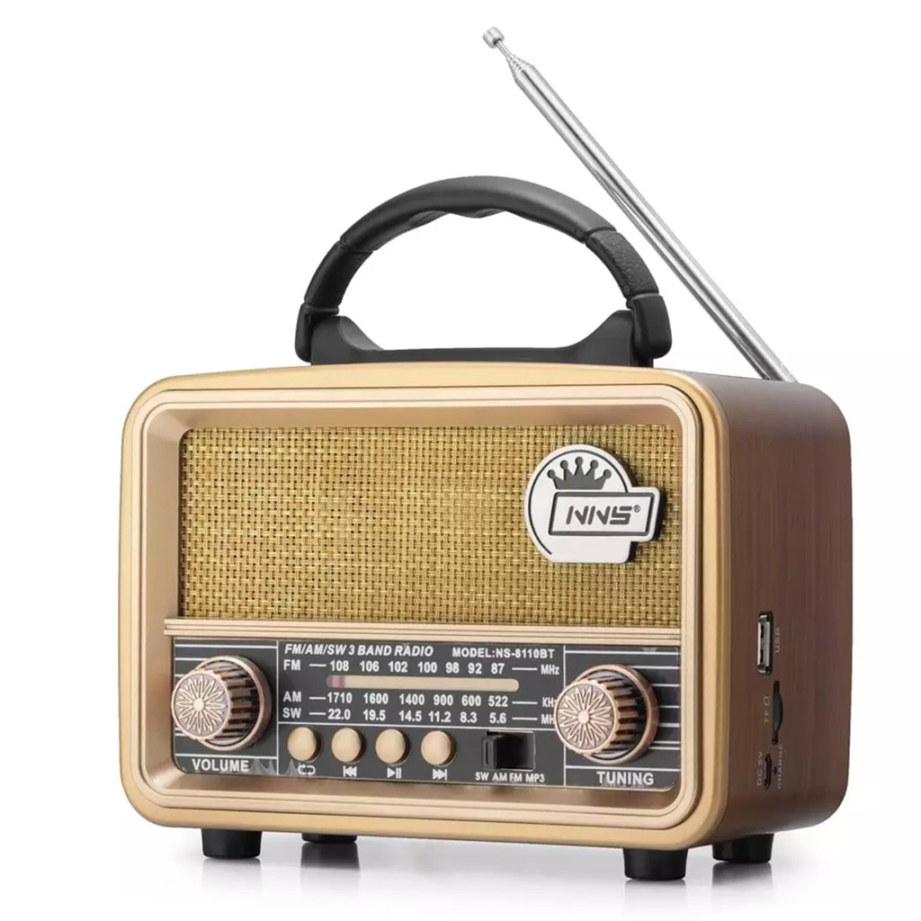 Nostalji Radyo Şarjlı Bluetooth 180-96-138mm Hadron NS-8110BT