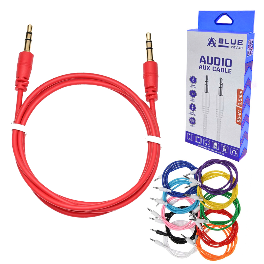 Aux Kablo 3.5mm Örgülü 1mt BlueTeam BU-21