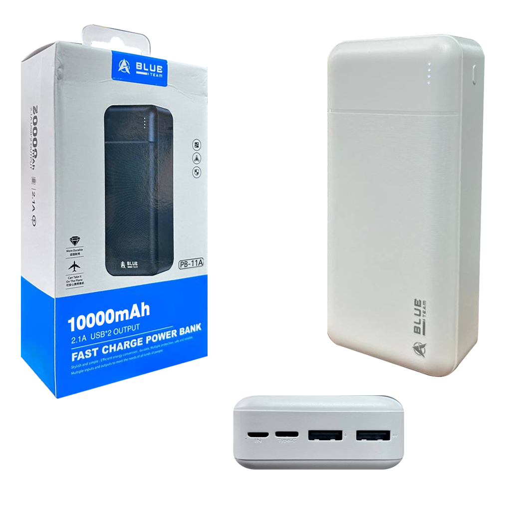 10000 Mah Powerbank 2xUsb Micro Type-c Girişli BlueTeam PB-11A  R32