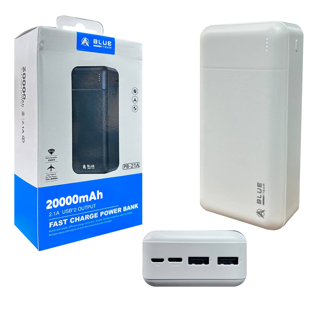 20000 Mah Powerbank 2xUsb Micro Type-c Girişli BlueTeam PB-21A R32