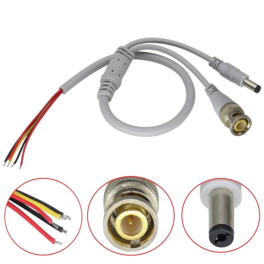 Bnc Kablo Power Jack Fiş Konnektör 40cm Rose PK-03