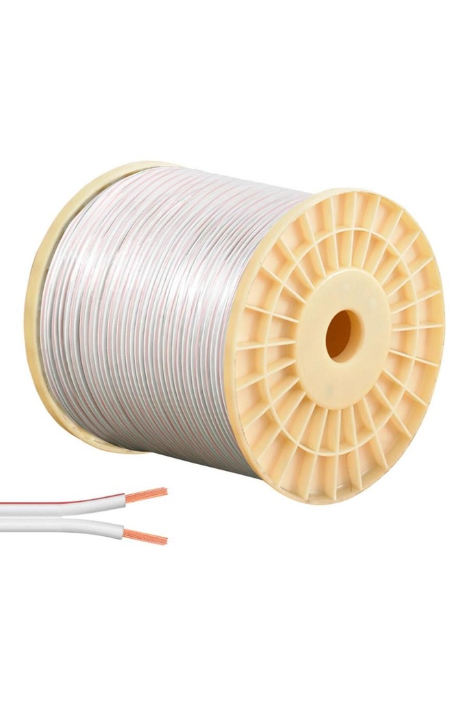 2x1.5 Hoparlör Kablosu Beyaz Makaralı Kordon 100mt Poke Pk-1198