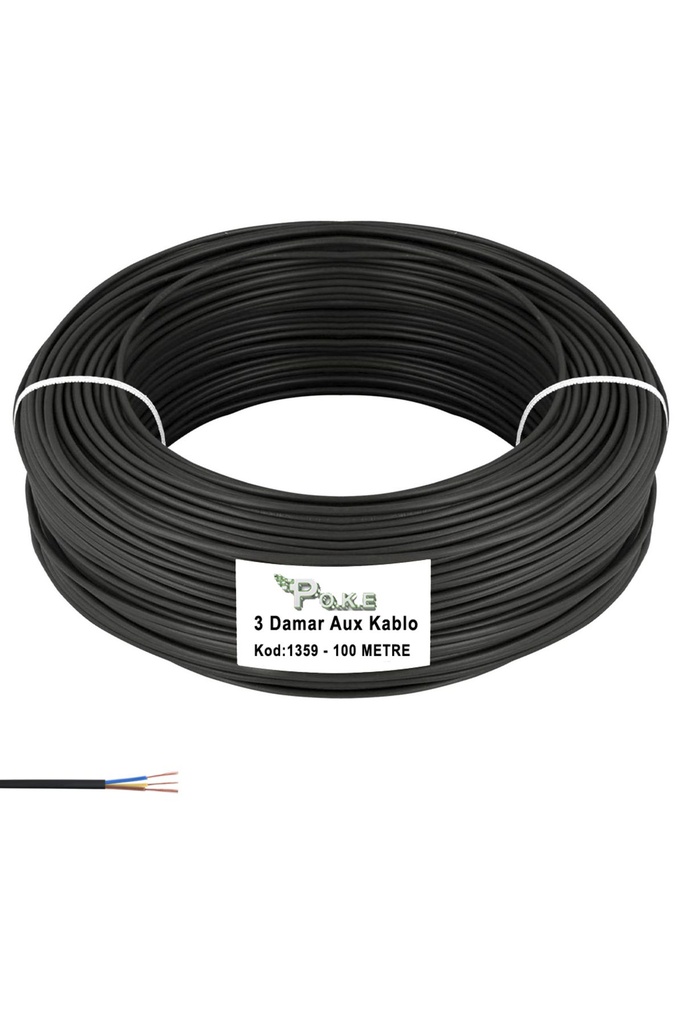 Aux Kablo 3 Damarlı 0.22 100mt Poke PK-1359