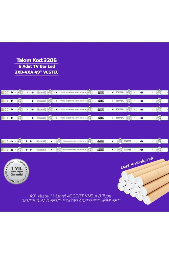 49" Vestel Hi-Level 490DRT VNB A B Type REV08 94V-0 55VO E74739 49FD7300 49HL550
