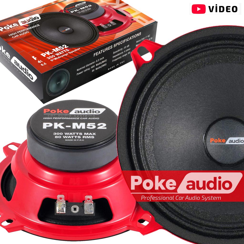 Oto Midrange 13cm 300w 80rms 2 Adet Poke PK-M52  