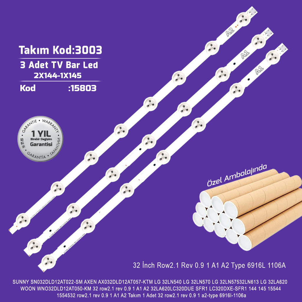 32'' Row2.1 Rev 0.9 1 A1 A2 Type 6916L 1106A 3adet Bar Led