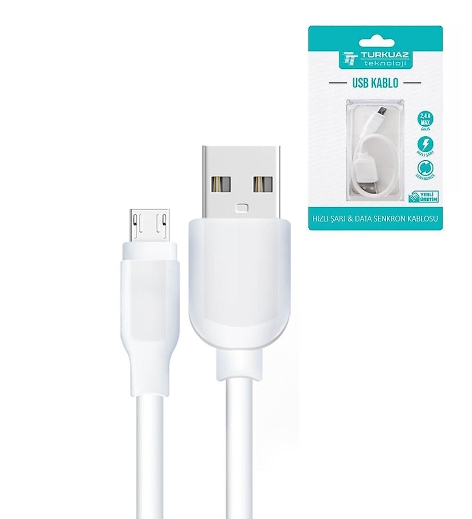 Micro Şarj Kablosu 2a 20cm Turkuaz PK-5425