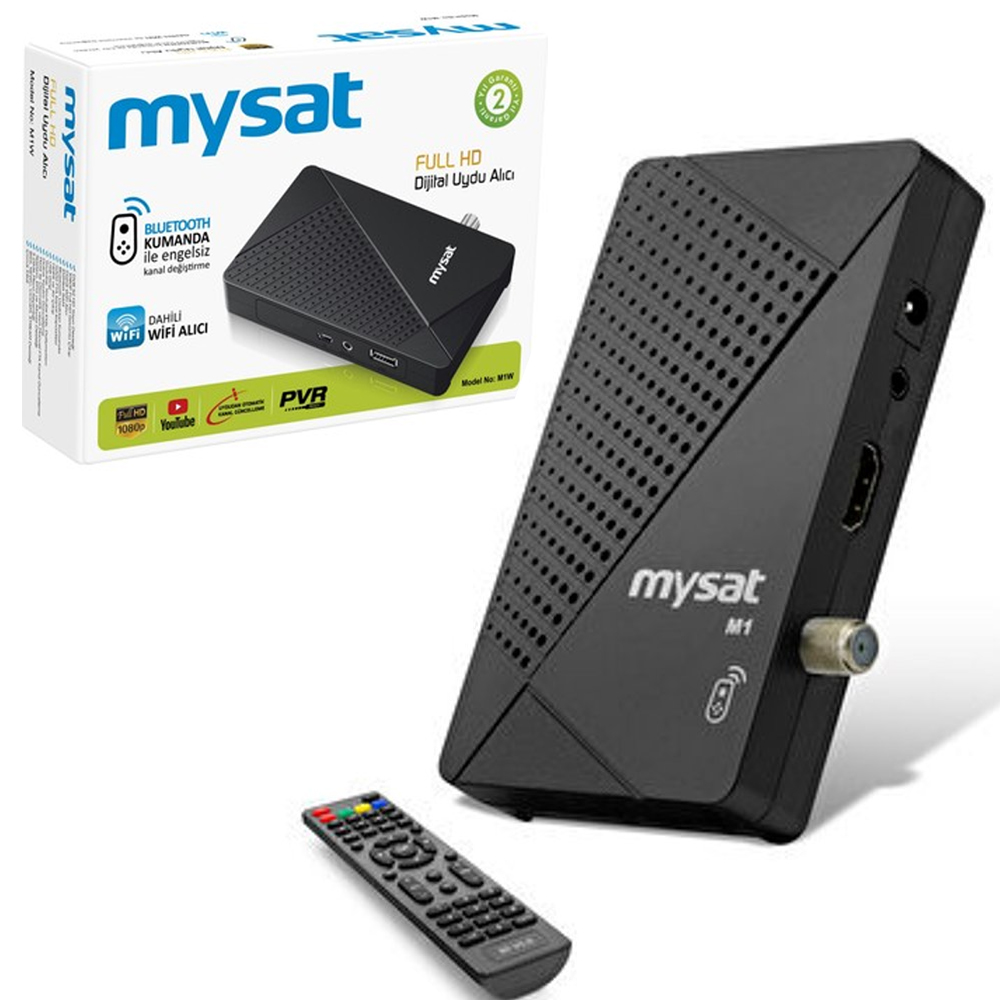 Mini Hd Uydu Alıcı BT Kumanda Dahili Wifi Iptv Ucast Iks Hediye Mysat M1-W  