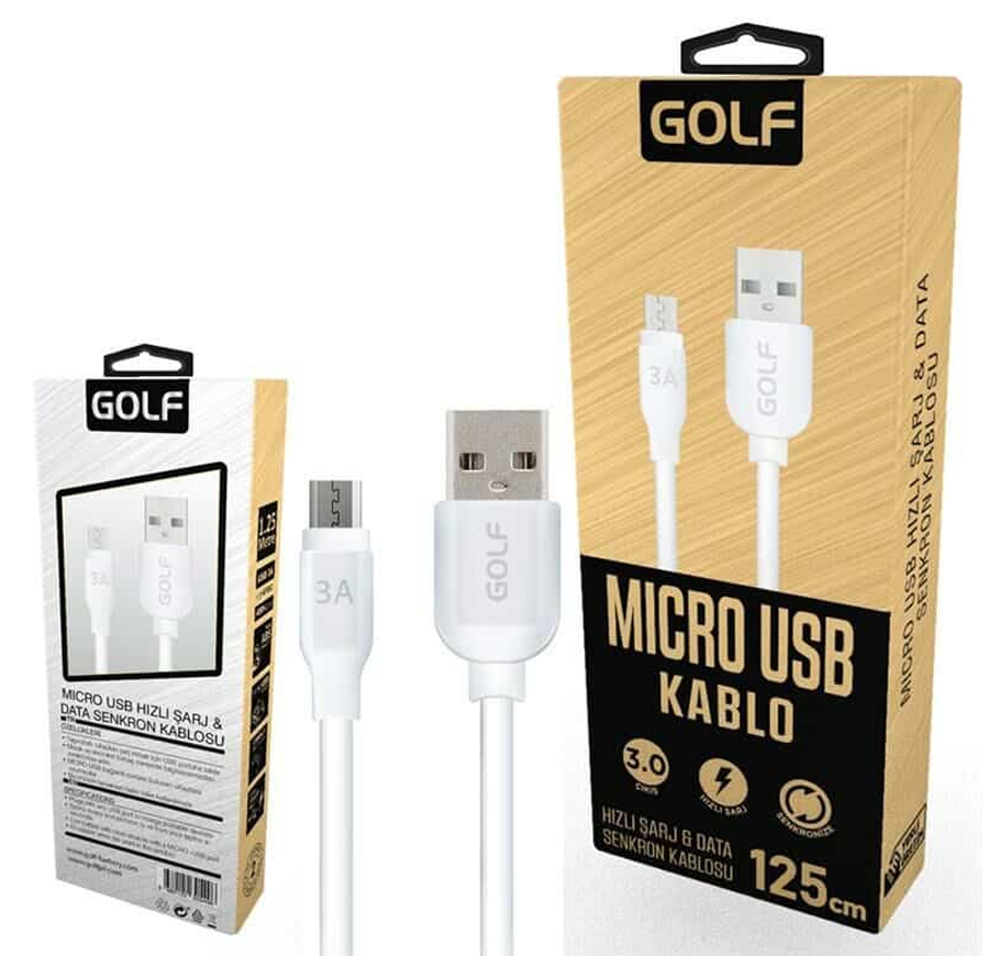 Micro Şarj Kablosu 3a Turuncu 125cm Golf PK-5397