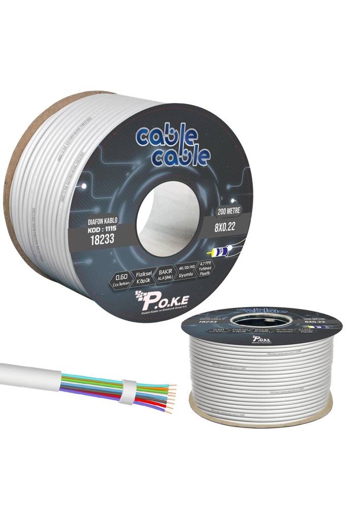 DT8 Diafon Kablosu 200mt Poke Pk-1155